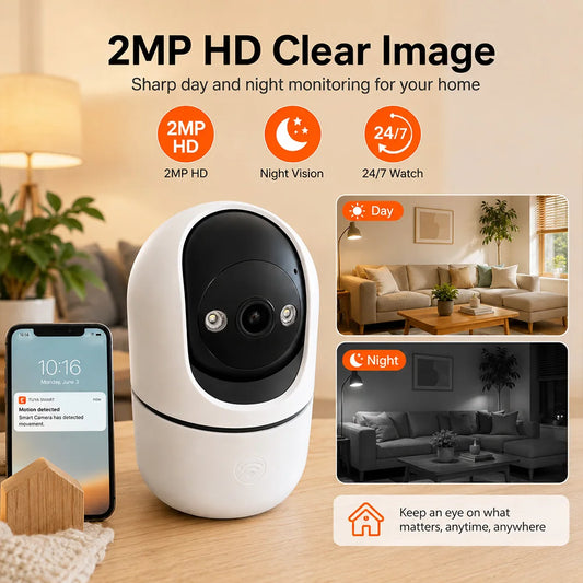 Indoor PTZ WiFi Camera 2MP HD Tuya Smart APP