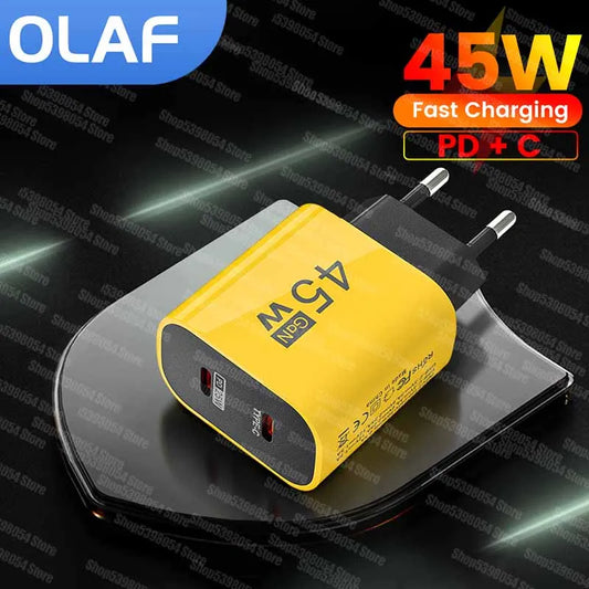 PD 45W Charger Type C For Samsung S23 Dual