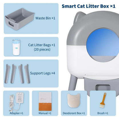 Self Cleaning Litter Box, 76L Large Capacity Automatic