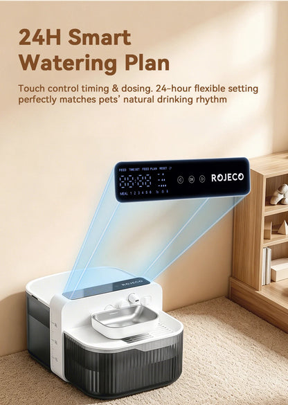 ROJECO Wireless Cat Water Fountain Smart Pet