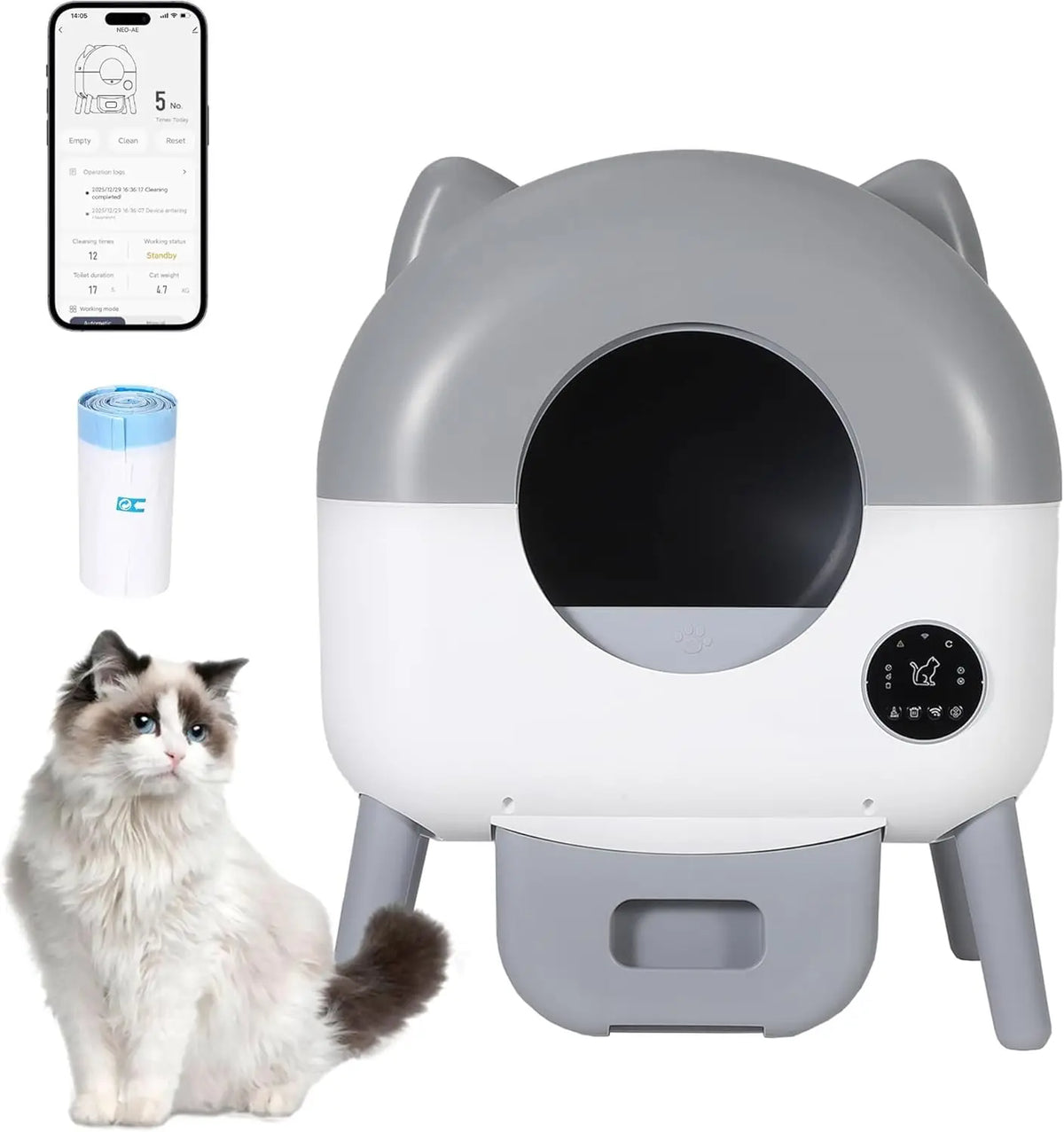 Self Cleaning Litter Box, 76L Large Capacity Automatic