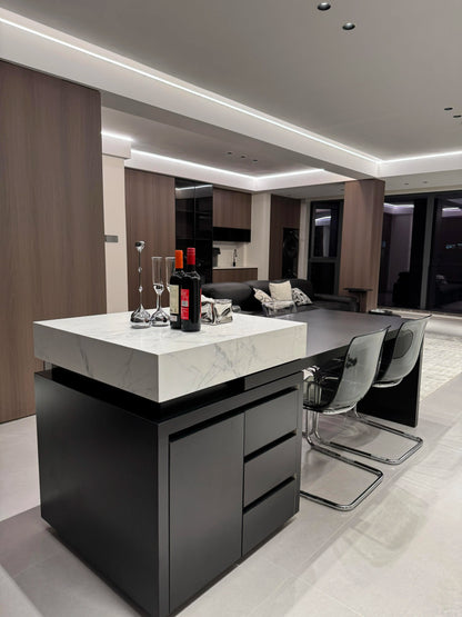 Extendable Service Dining Table Mobile Coffee
