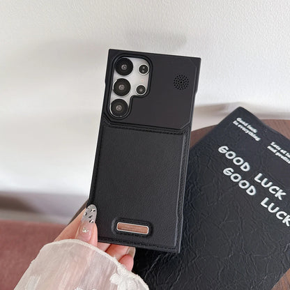 Leather Magnetic Plating Frameless Phone Case