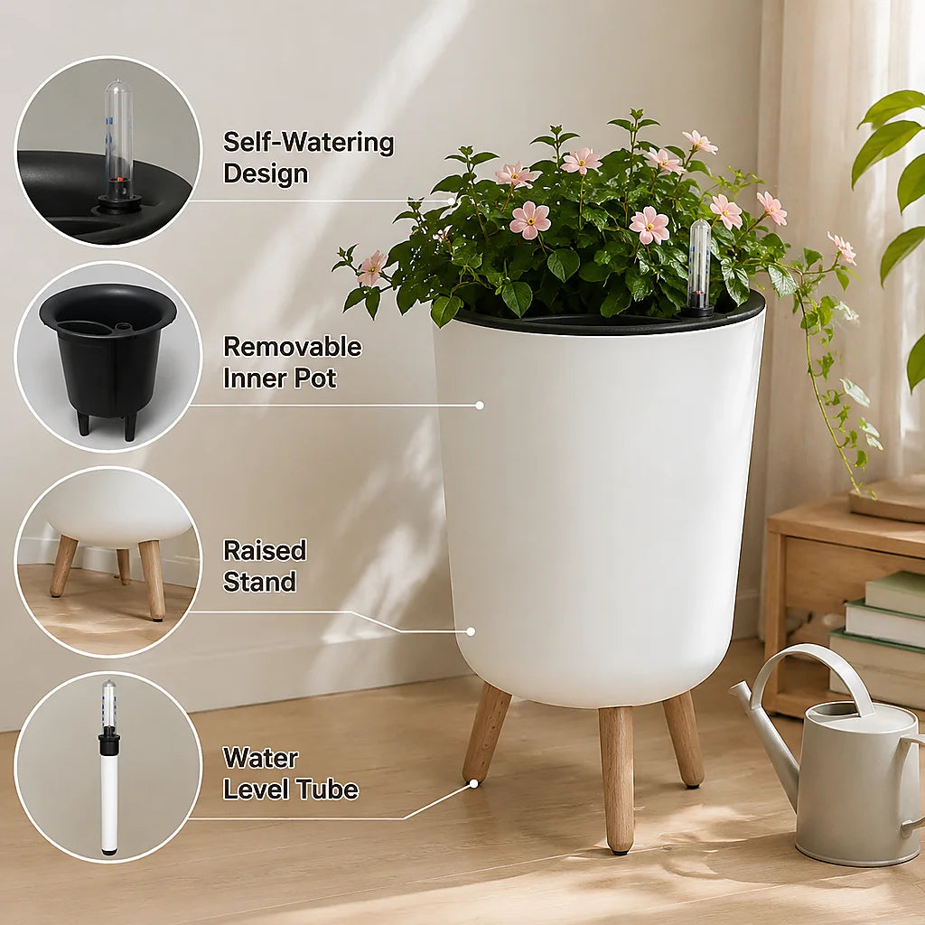 Self‑Watering Raised Planter with Water Level