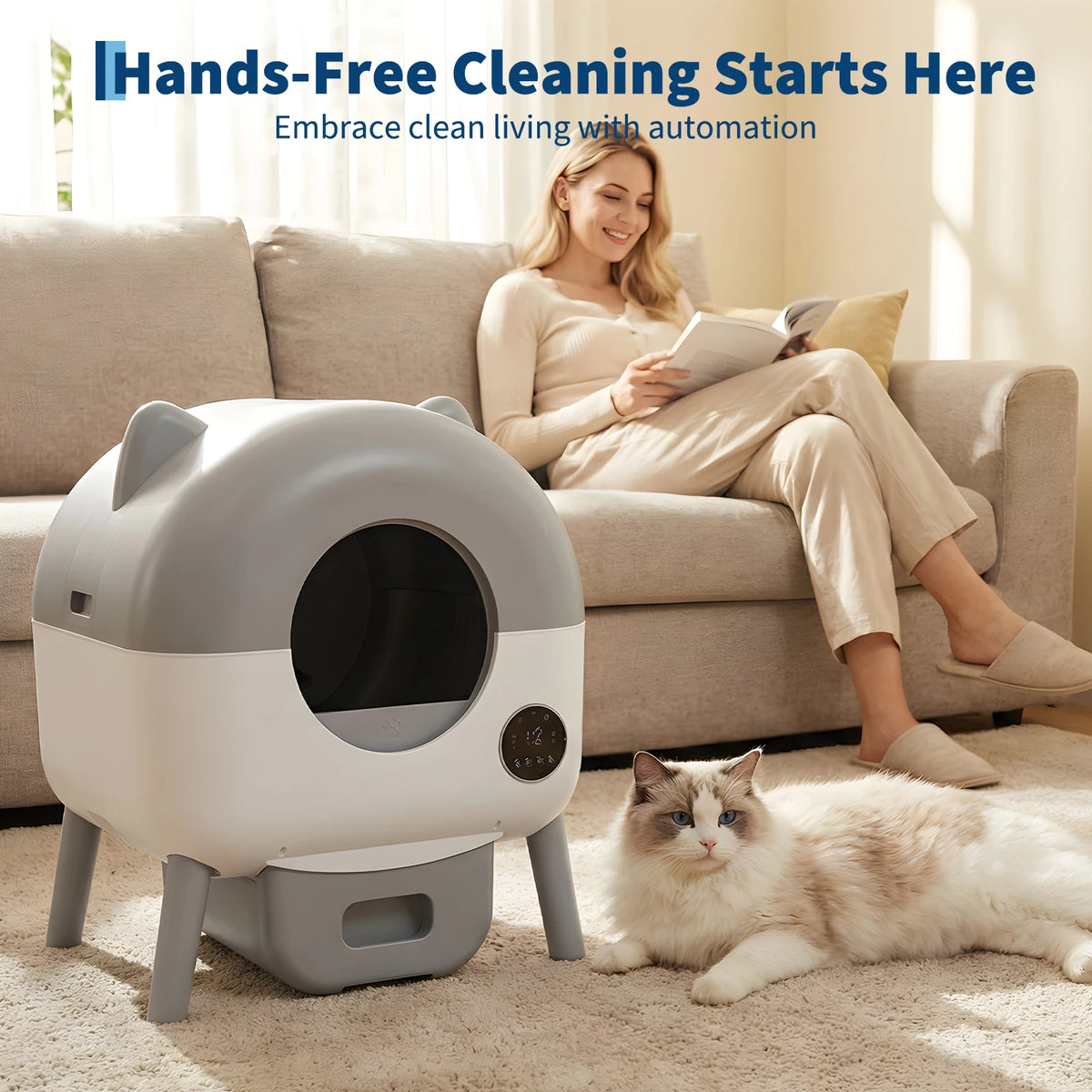 Self Cleaning Litter Box, 76L Large Capacity Automatic