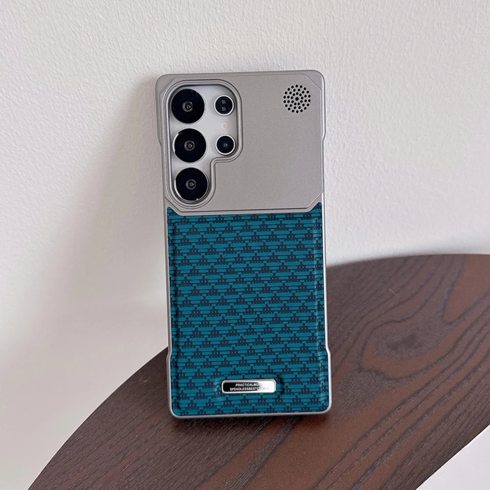 Leather Magnetic Plating Frameless Phone Case