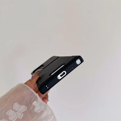 Leather Magnetic Plating Frameless Phone Case