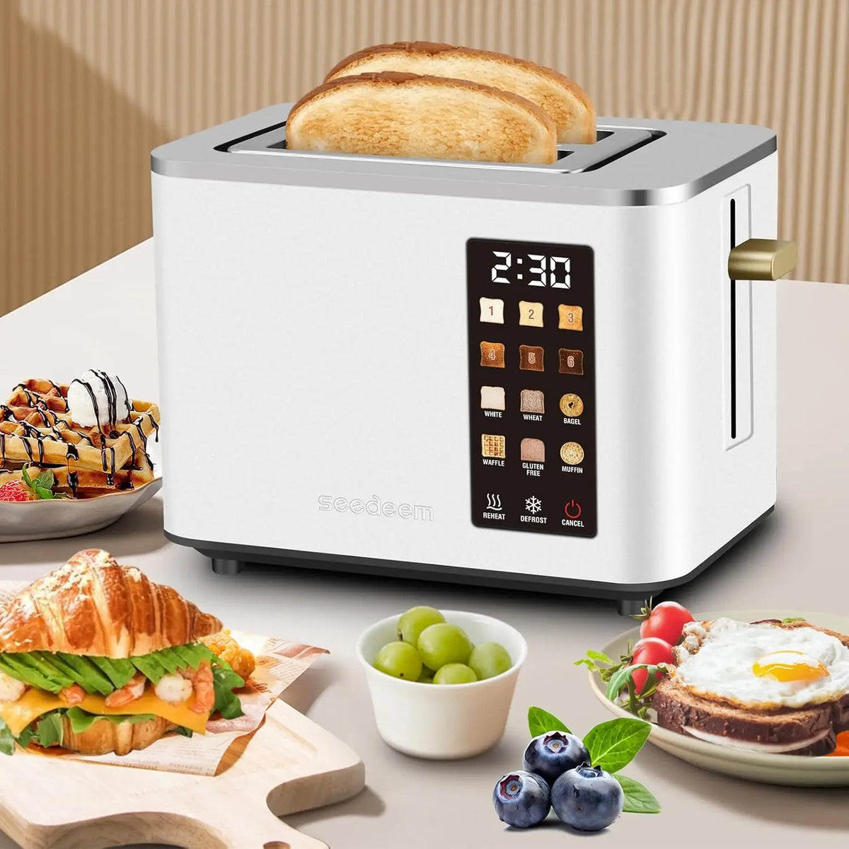 Toaster 2 Slice, Touch Control Screen, Smart