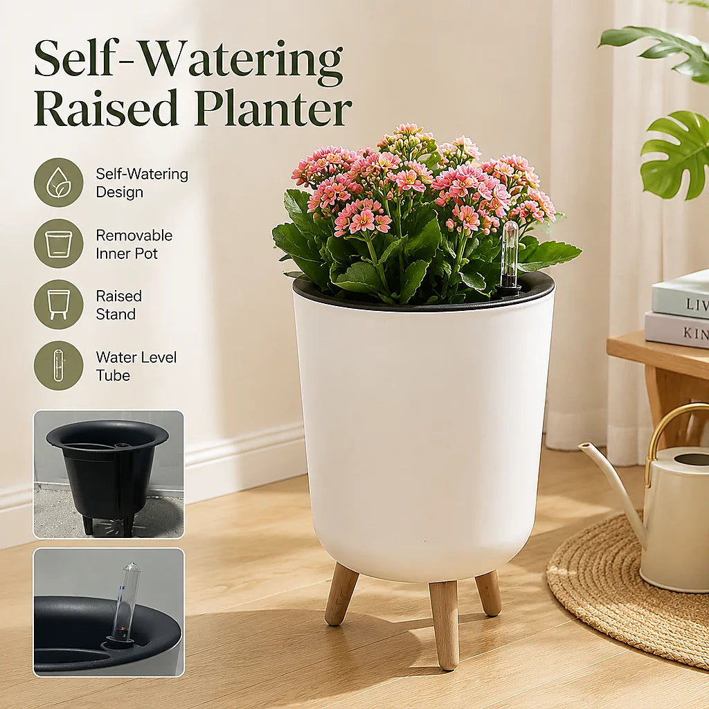 Self‑Watering Raised Planter with Water Level