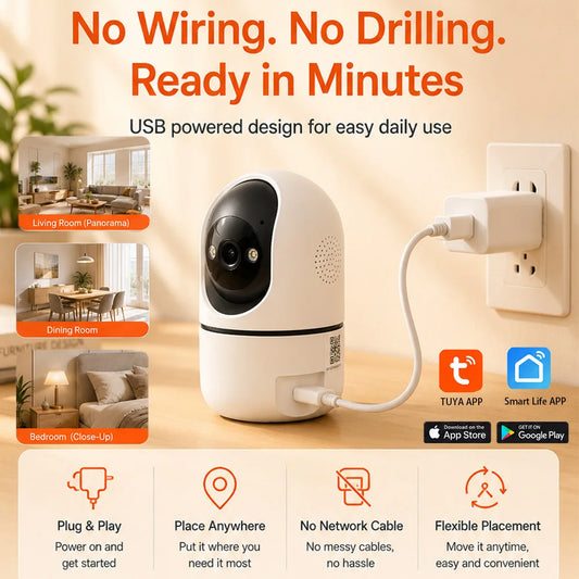 Indoor PTZ WiFi Camera 2MP HD Tuya Smart APP