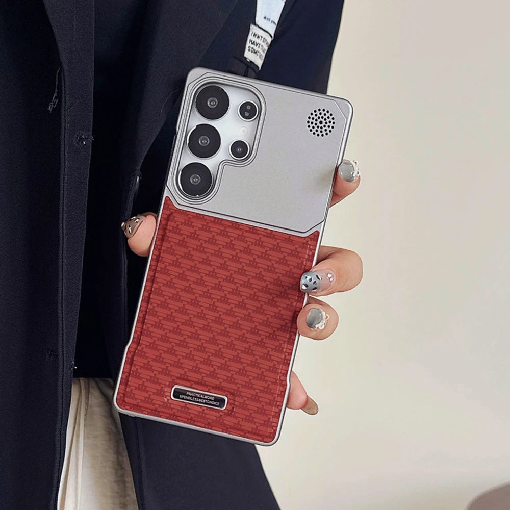 Leather Magnetic Plating Frameless Phone Case