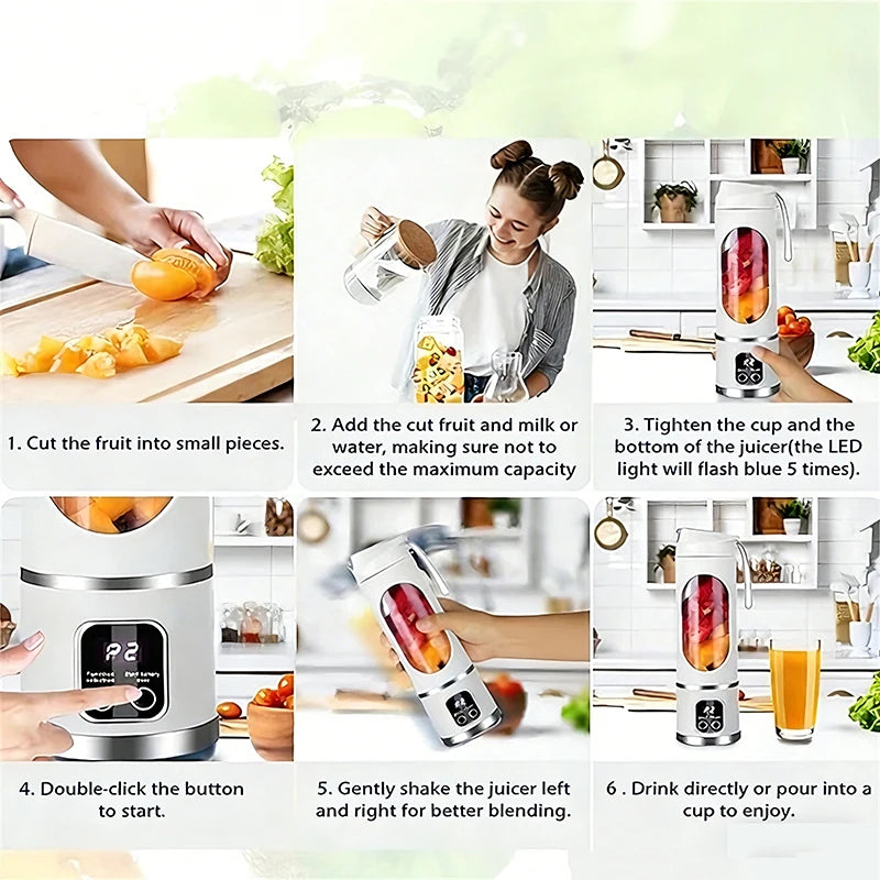 Smart Digital Display Portable Juicer Blender 12