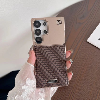 Leather Magnetic Plating Frameless Phone Case
