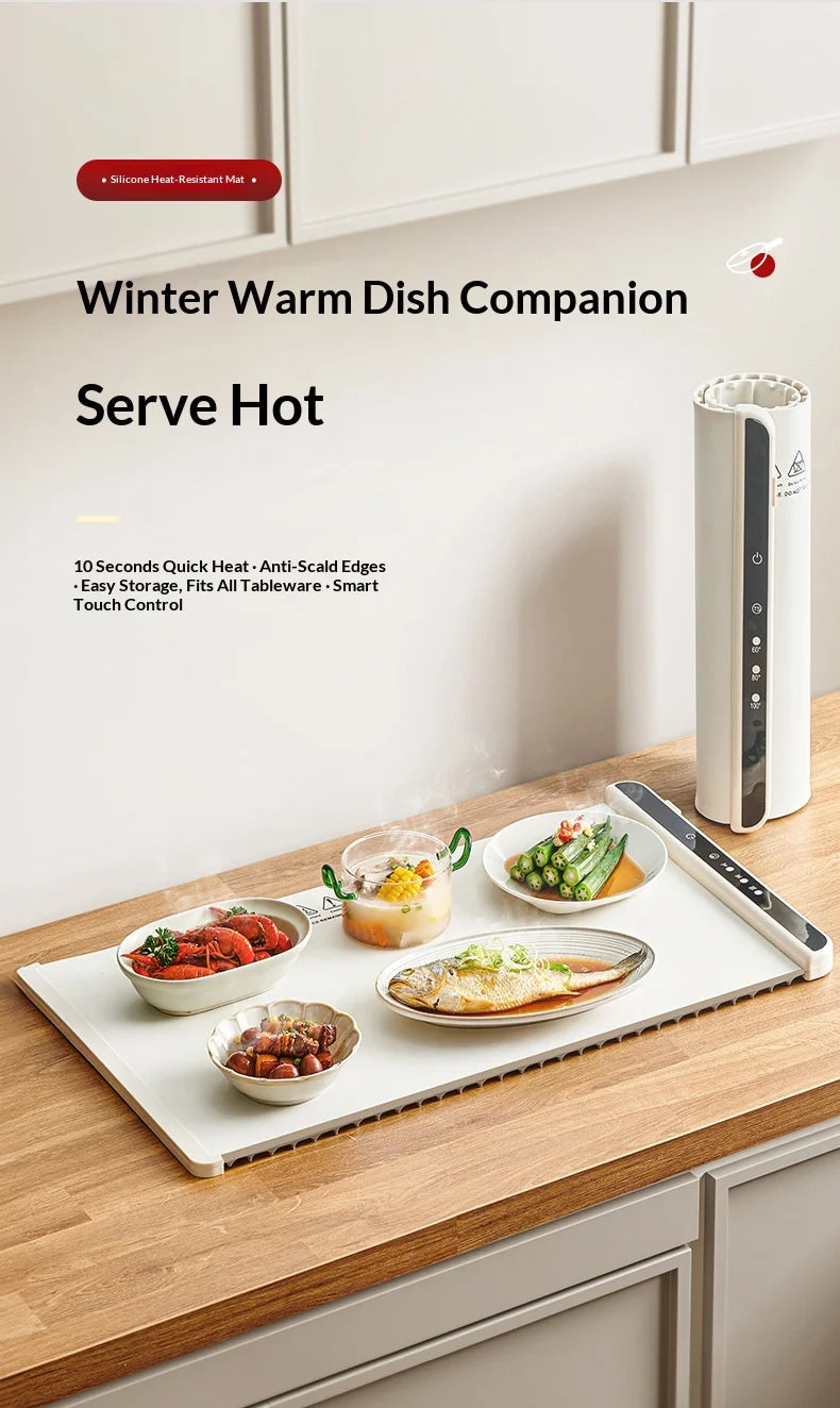 Foldable Electric Food Warming Tray, Portable