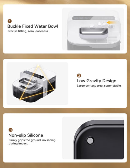 ROJECO Wireless Cat Water Fountain Smart Pet